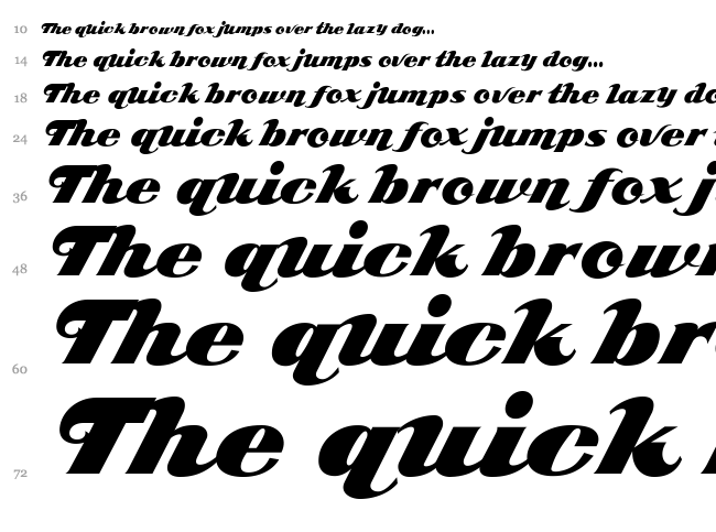 ARB 85 Poster Script JAN-39 font waterfall